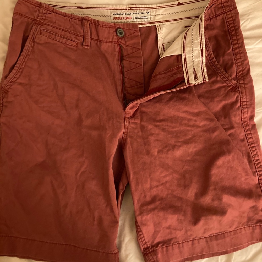 American Eagle, rust colored cargo shorts. Size 38
